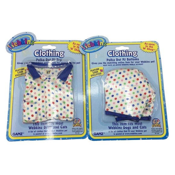 Webkinz Polka Dot PJs Fits most Webkinz Dogs & Cats Clothing - Picture 1 of 2